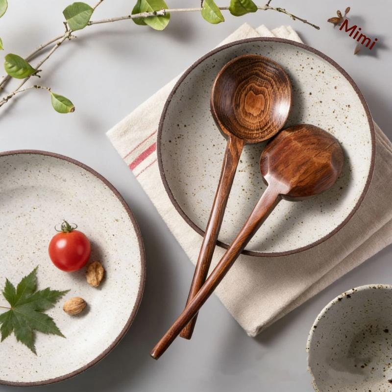 Home Cooking Japanese - 1 stuks lange houten ramenlepel, grote