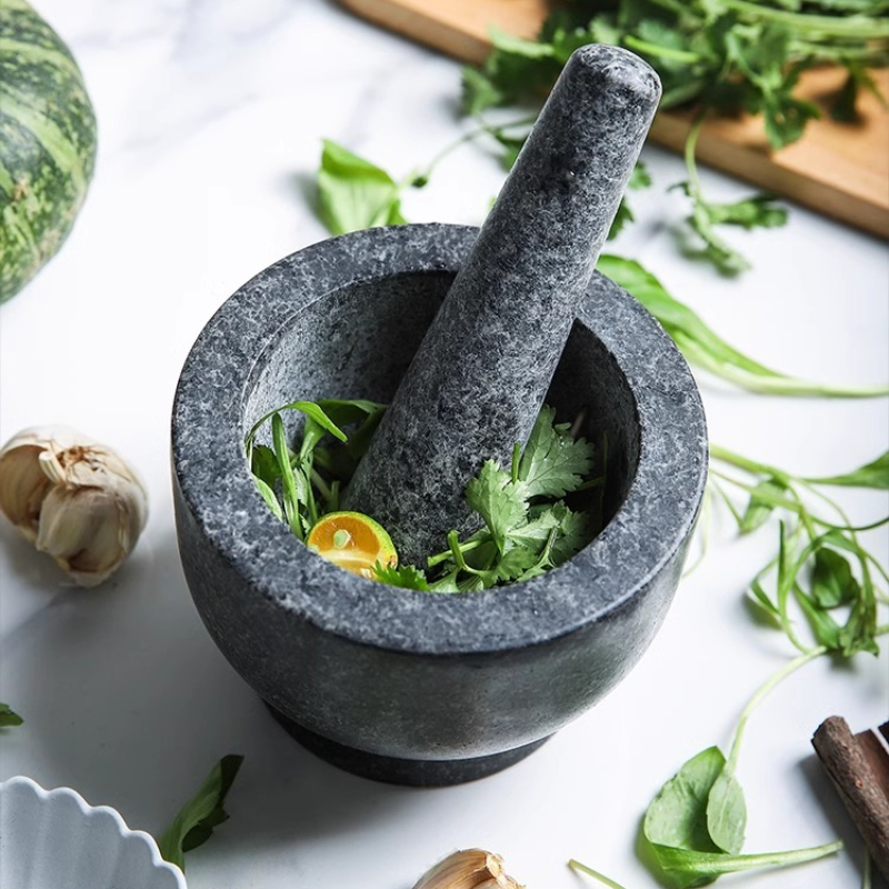 Mortar Pestle Granite - Vijzel- en stamperenset Zware natuurlijke granieten