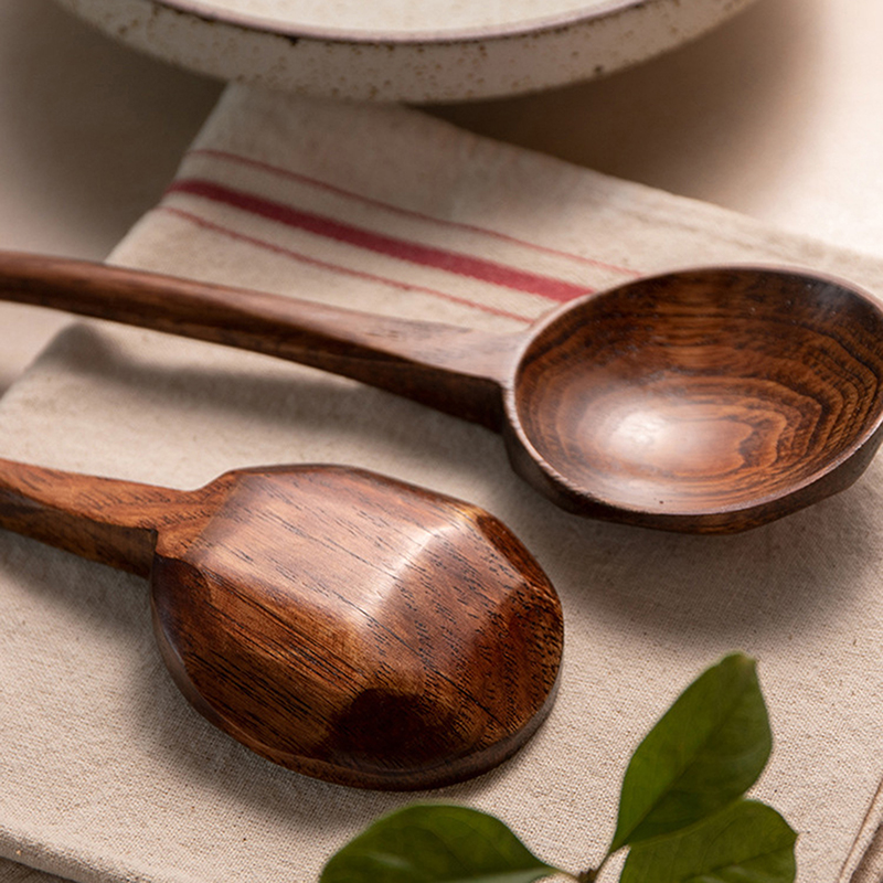 Home Cooking Japanese - Houten Lepel Met Lange Steel Japanse