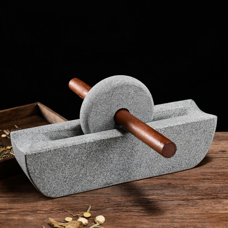 Mortar Pestle Granite - Thuis Chinese Stijl Molen Grinder Set