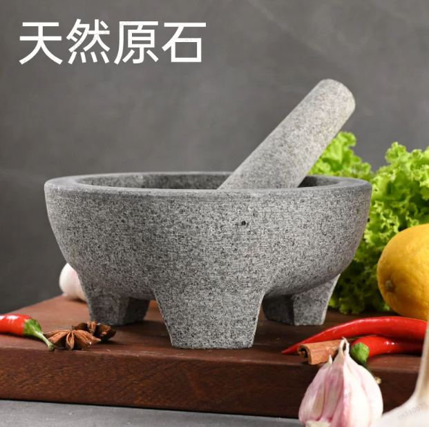 Mortar Pestle Granite - Natuurstenen granieten vijzel voor kruiden, specerijen,
