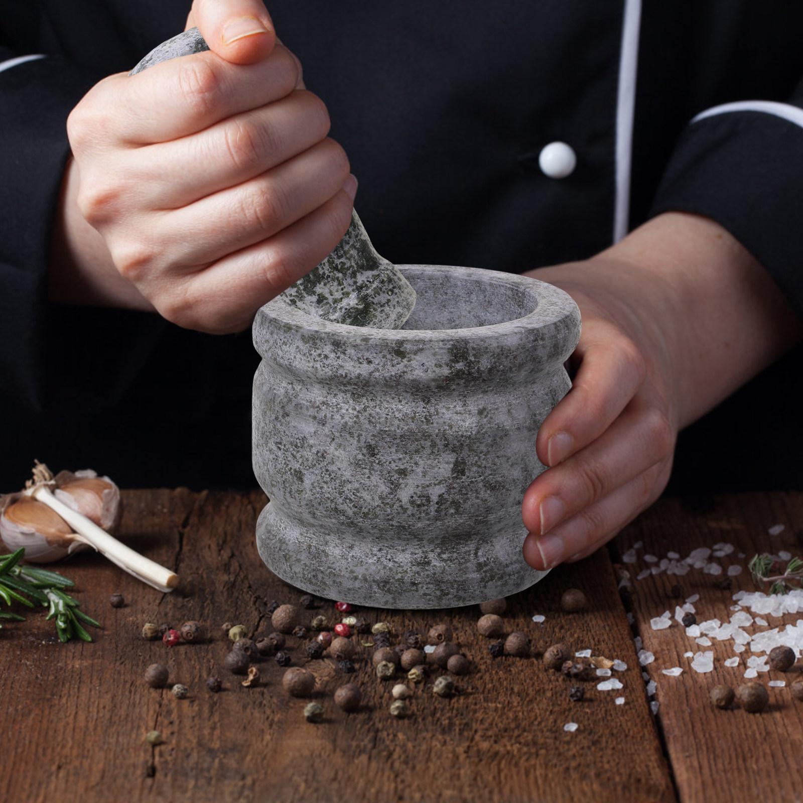 Mortar Pestle Granite - 1Set Granieten Mortier en Stamper Set