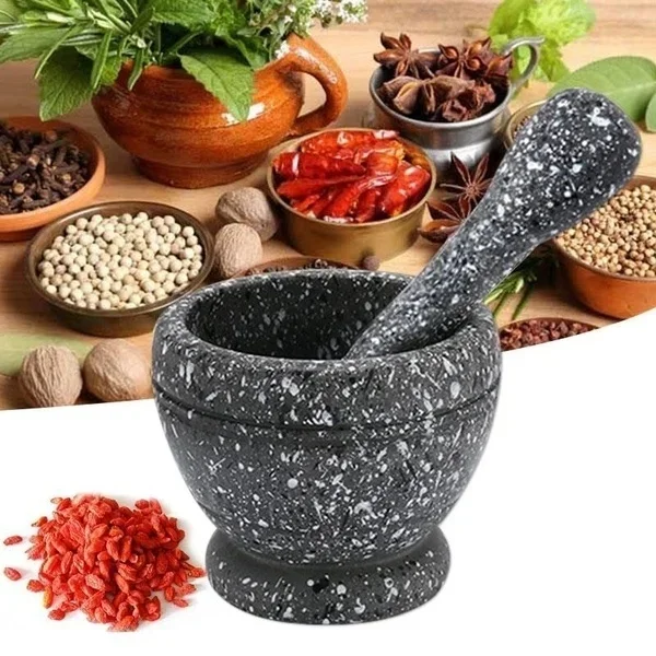 Mortar Pestle Granite - Hars Setmortar en Stamper Knoflook Kruid
