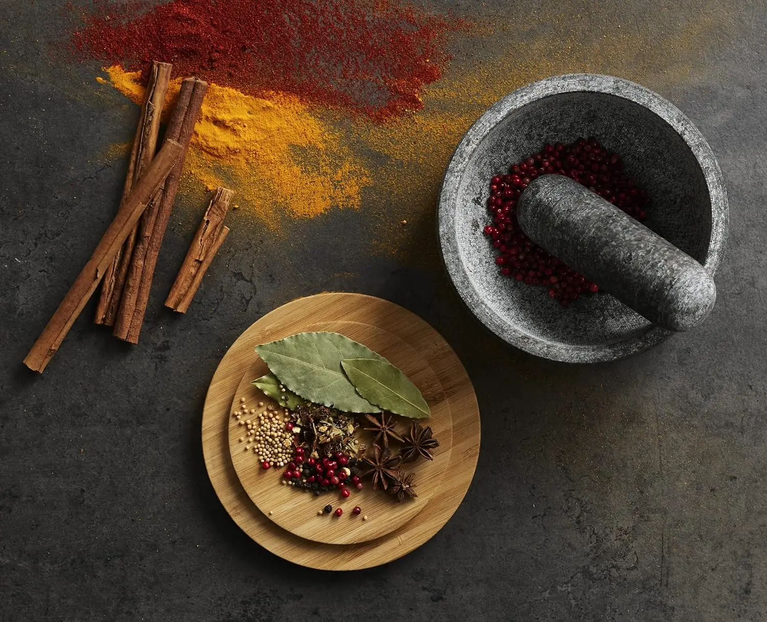 Bamboe deksel granieten vijzel - Mortar Pestle Granite recensie en prijs